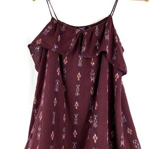 Madewell Ikat/Aztec flutter tank top